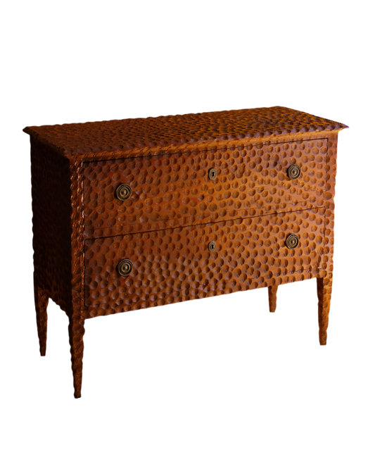 HAND CARVED GOUGED TIMBER FRENCH CONSOLE