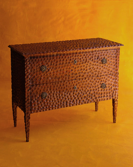 HAND CARVED GOUGED TIMBER FRENCH CONSOLE