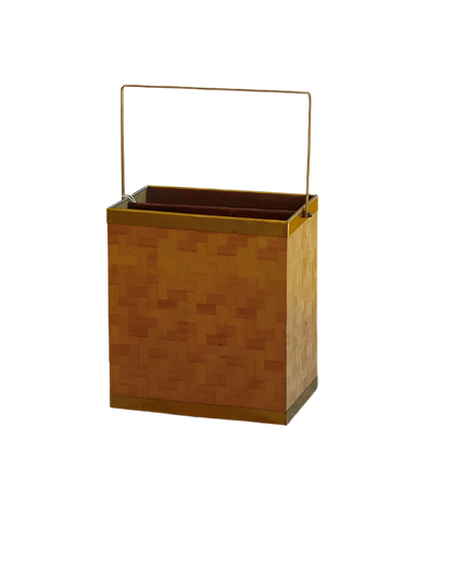 WOVEN MAGAZINE RACK w. BRASS DETAILING