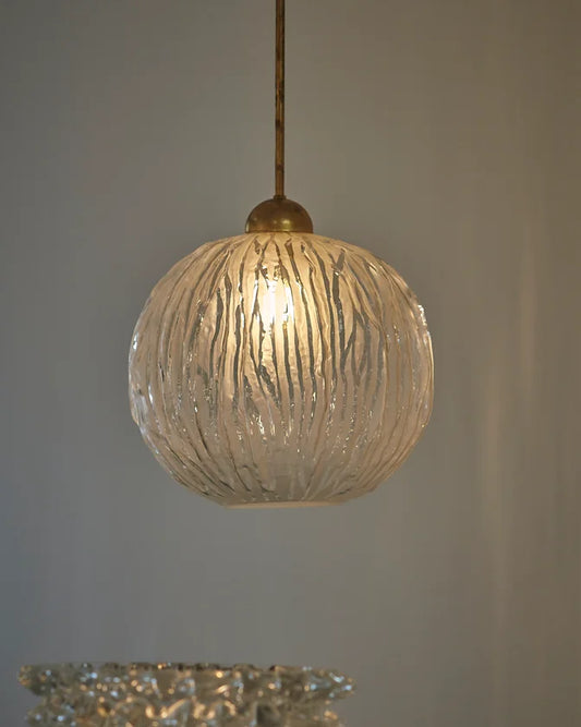 FROSTED ROUND GLASS PENDANT