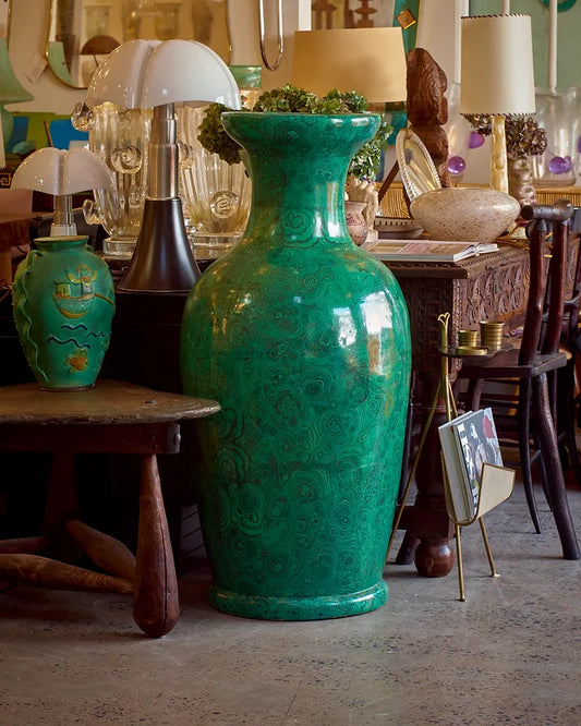 SPIRAL TILE EMERALD FLOOR VASE