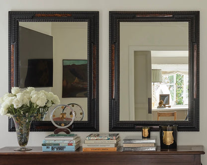 DUTCH BAROQUE PERIOD MIRROR w. EBONIZED FRAME