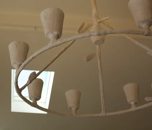 PLASTER EIGHT ARM CHANDELIER