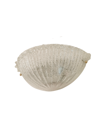 SINGLE TEXTURED MURANO GLASS FLUTED DISH SCONCE