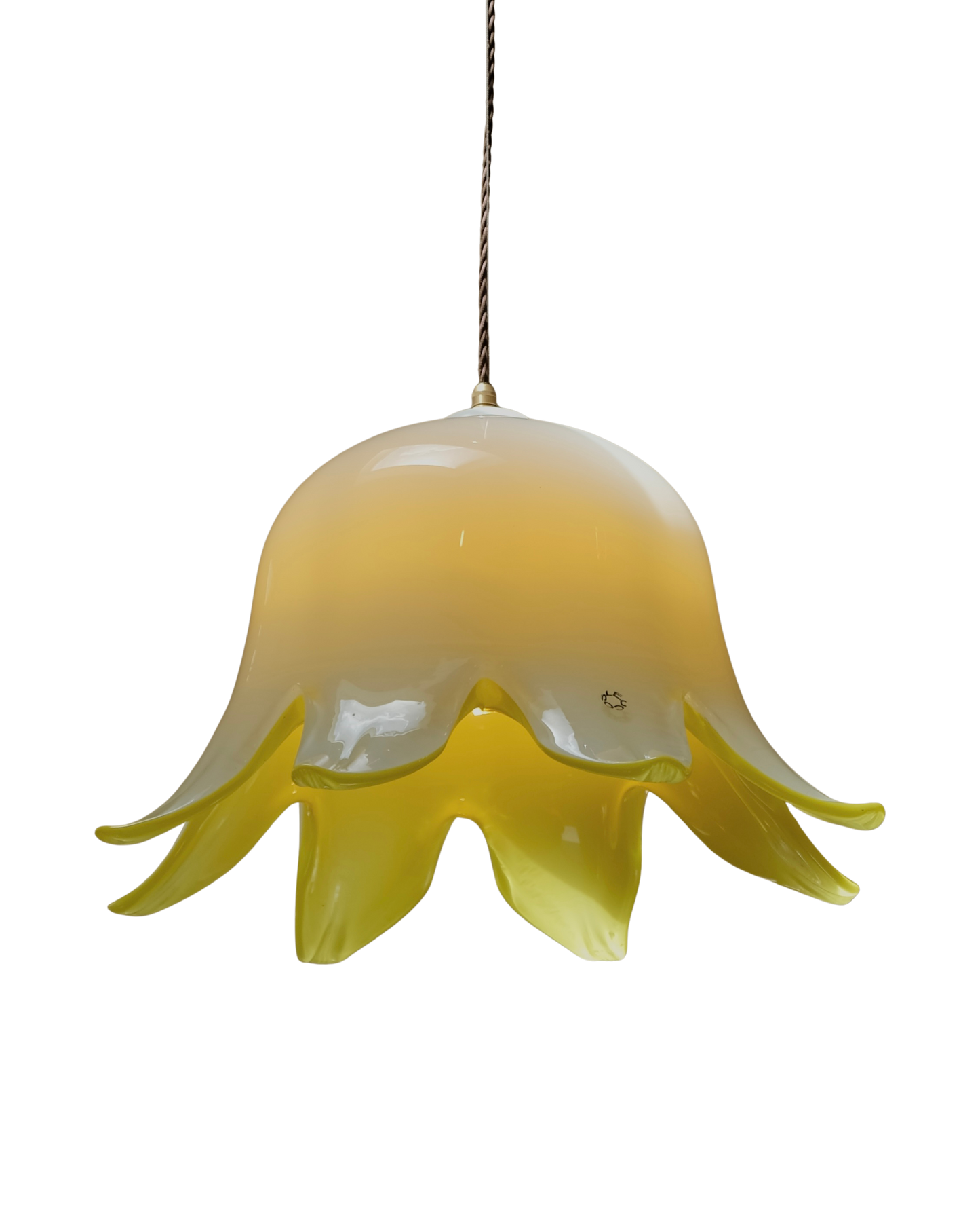YELLOW MURANO GLASS BELLFLOWER PENDANT