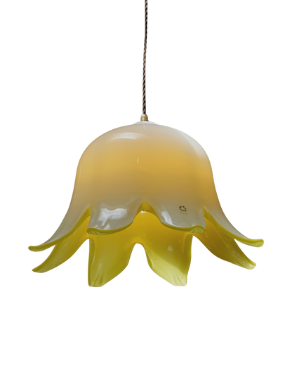 YELLOW MURANO GLASS BELLFLOWER PENDANT