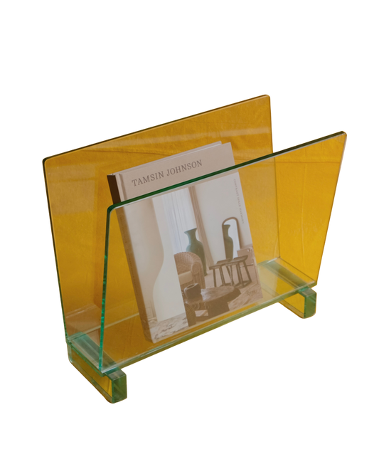 FONTANA ARTE GLASS MAGAZINE RACK