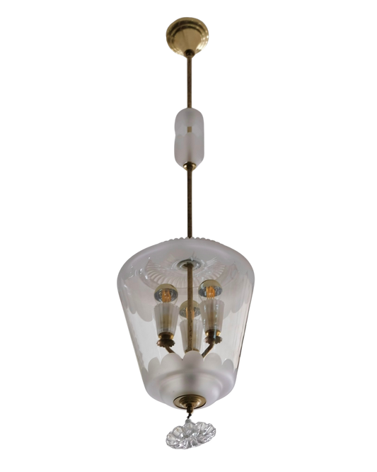 FROSTED MURANO GLASS SCALLOP LANTERN