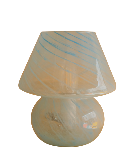 SINGLE PETITE BLUE SWIRL MURANO GLASS TABLE LAMP
