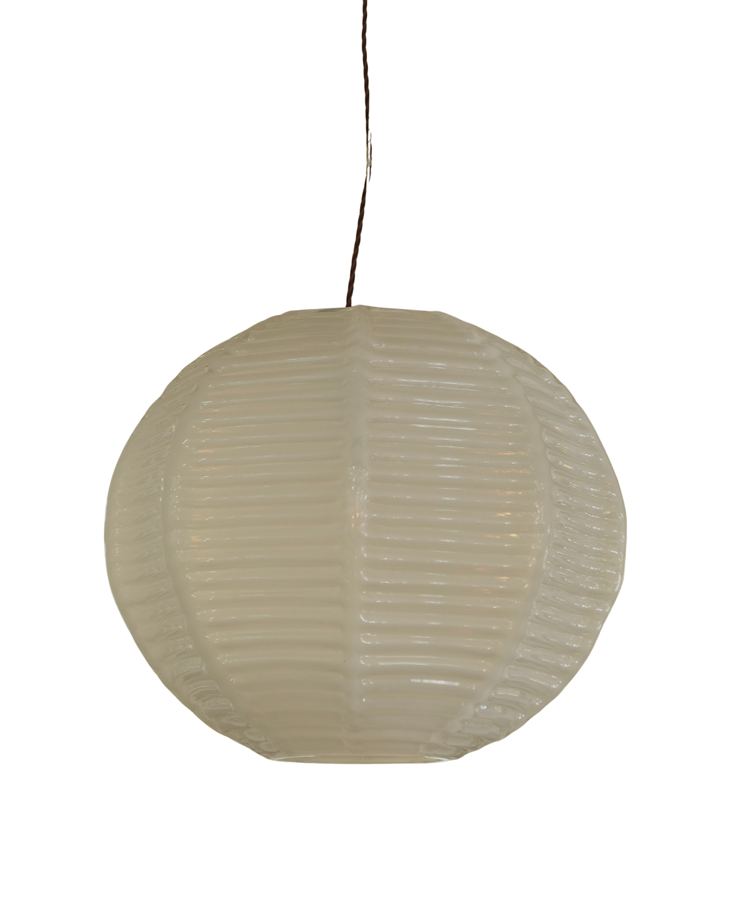 IVORY MURANO GLASS PENDANT w. CURVED LINE DETAIL