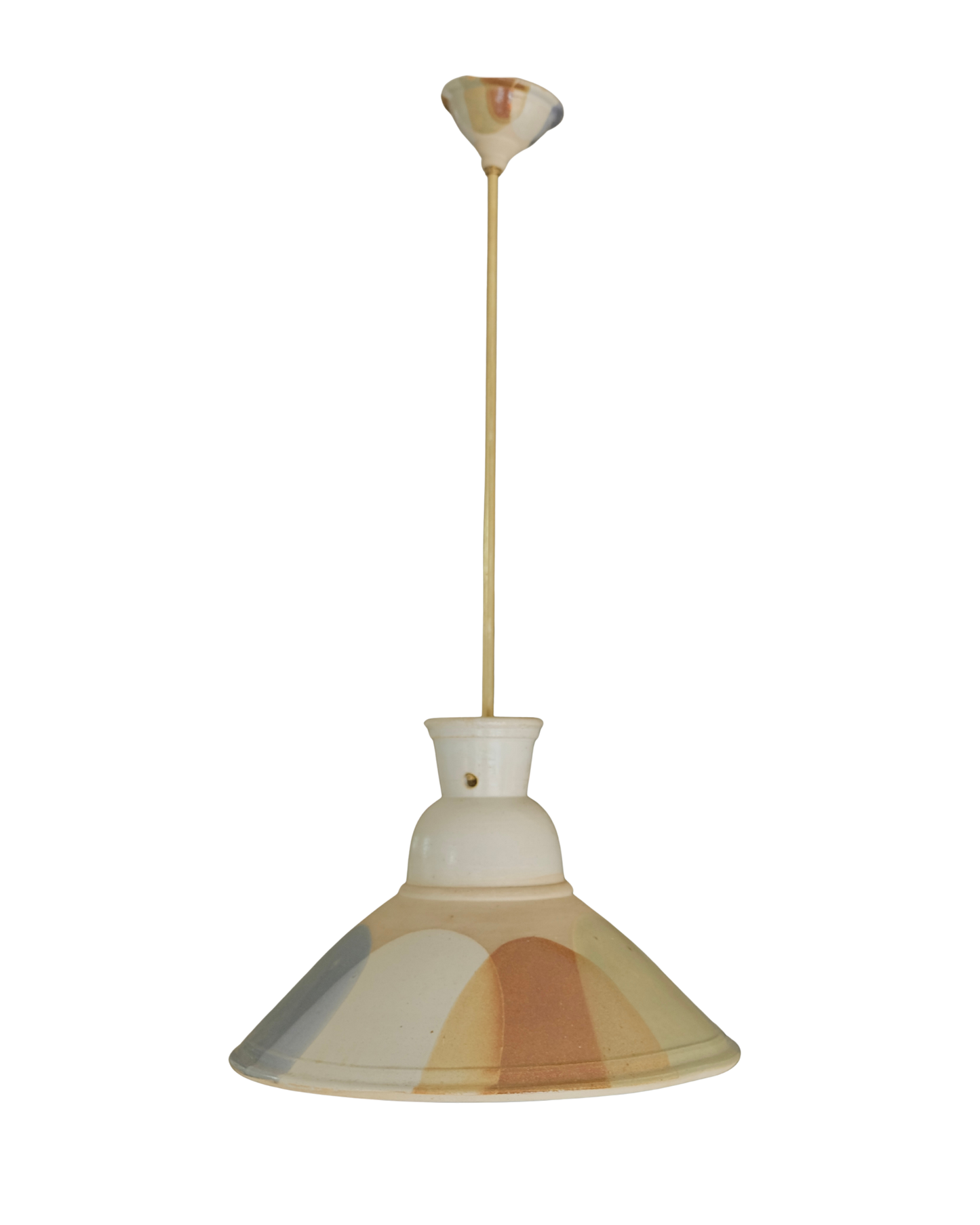 PAIR OF HAND PAINTED CERAMIC TAPERED PENDANTS