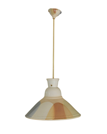 PAIR OF HAND PAINTED CERAMIC TAPERED PENDANTS
