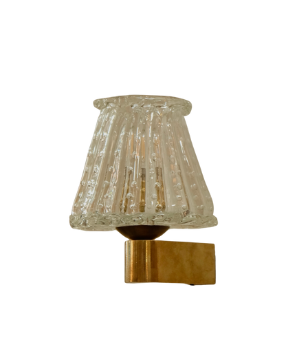 PAIR OF MURANO SEEDED GLASS BRASS MOUNT SCONCES