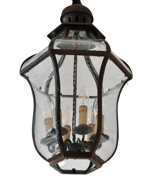 WROUGHT IRON SIX CANDLE LANTERN