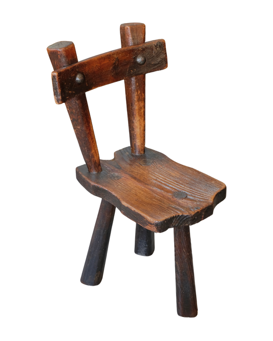 SINGLE BRUTALIST EBONIZED CHAIR