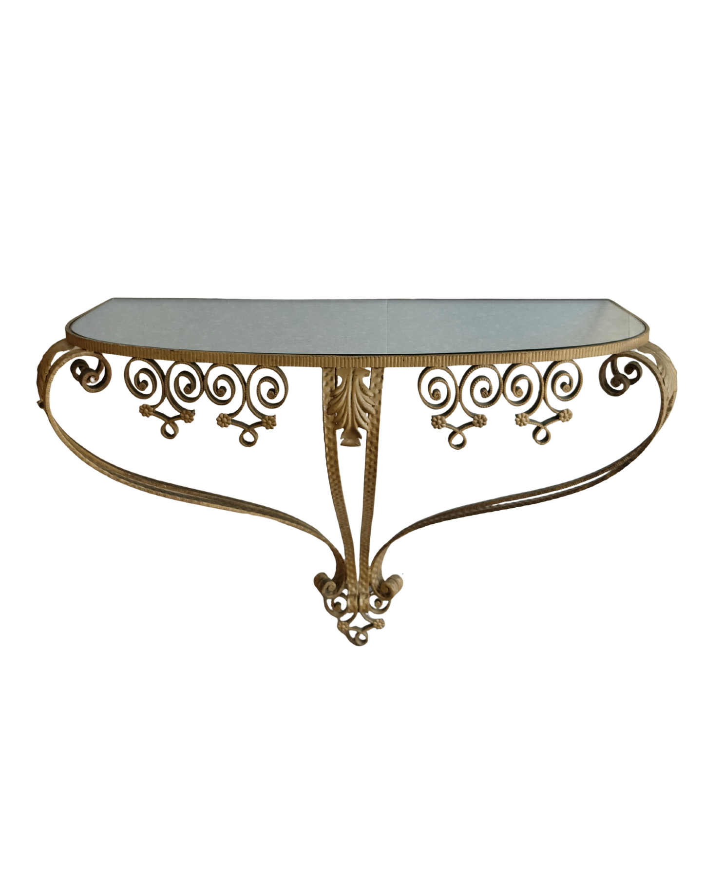 GILDED IRON & MIRROR WALL CONSOLE