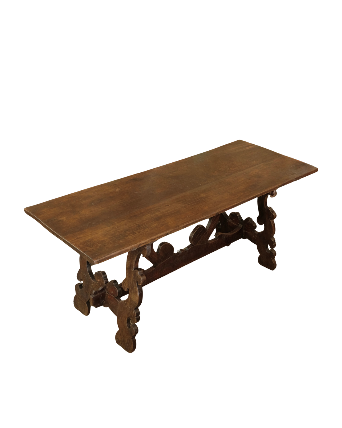 HAND CARVED TEXTURED SPANISH WALNUT TABLE