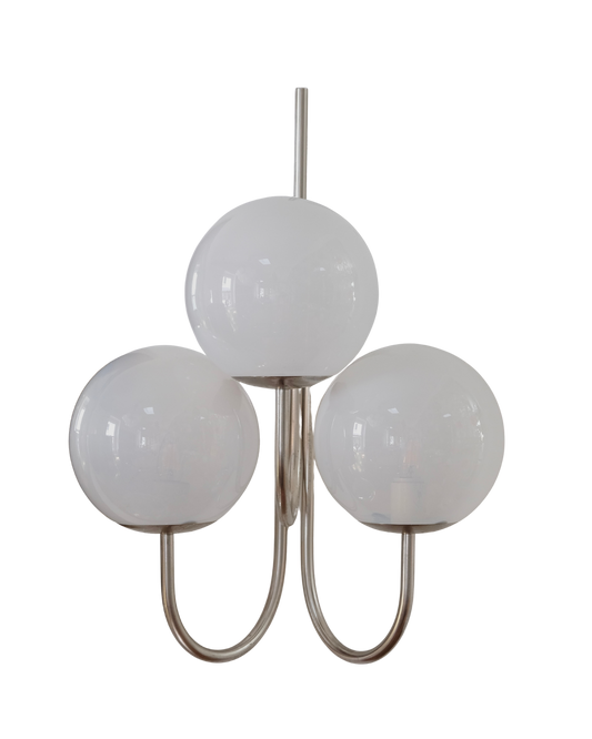 THREE LIGHT CHROME CANDLE SCONCES