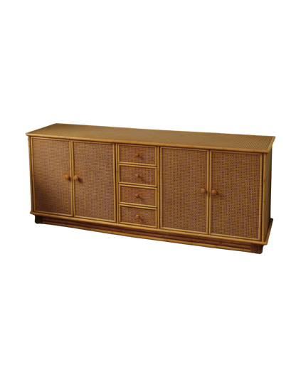 FRENCH RATTAN & BAMBOO CONSOLE