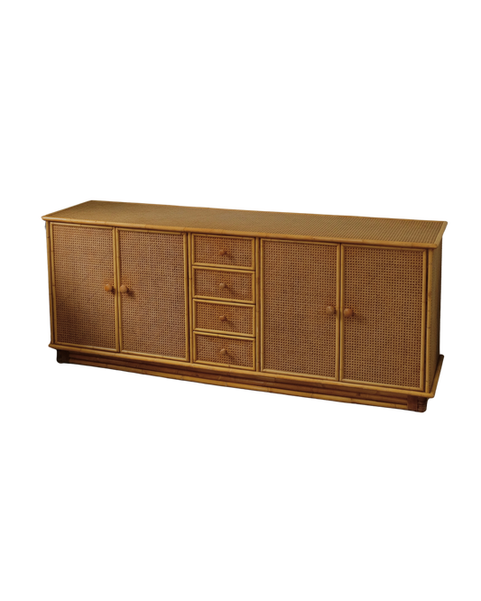 FRENCH RATTAN & BAMBOO CONSOLE