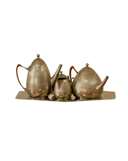 SILVER BAUHAUS ACORN SERVING SET
