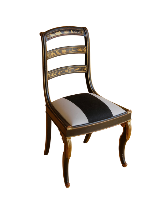HAND PAINTED GILT REGENCY CHINOISERIE CHAIR
