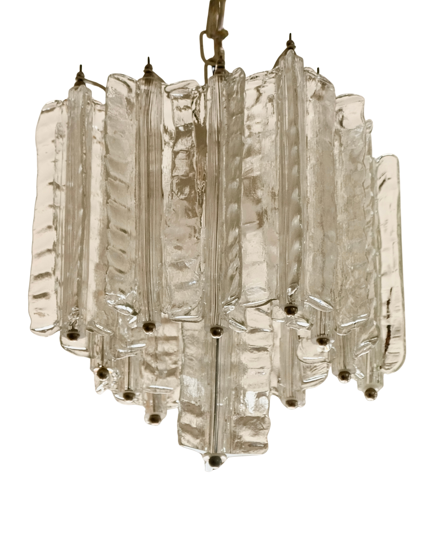 SMALL SINGLE TIER VENINI TEXTURED FIN CHANDELIER