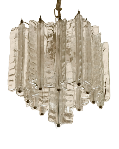 SMALL SINGLE TIER VENINI TEXTURED FIN CHANDELIER