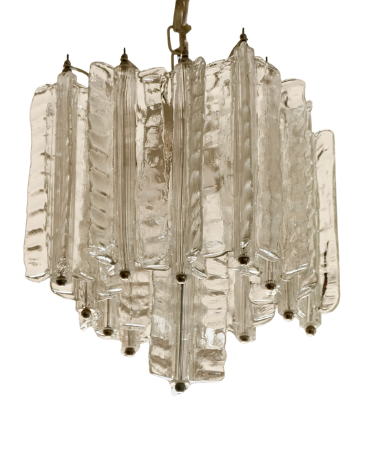 SMALL SINGLE TIER VENINI TEXTURED FIN CHANDELIER