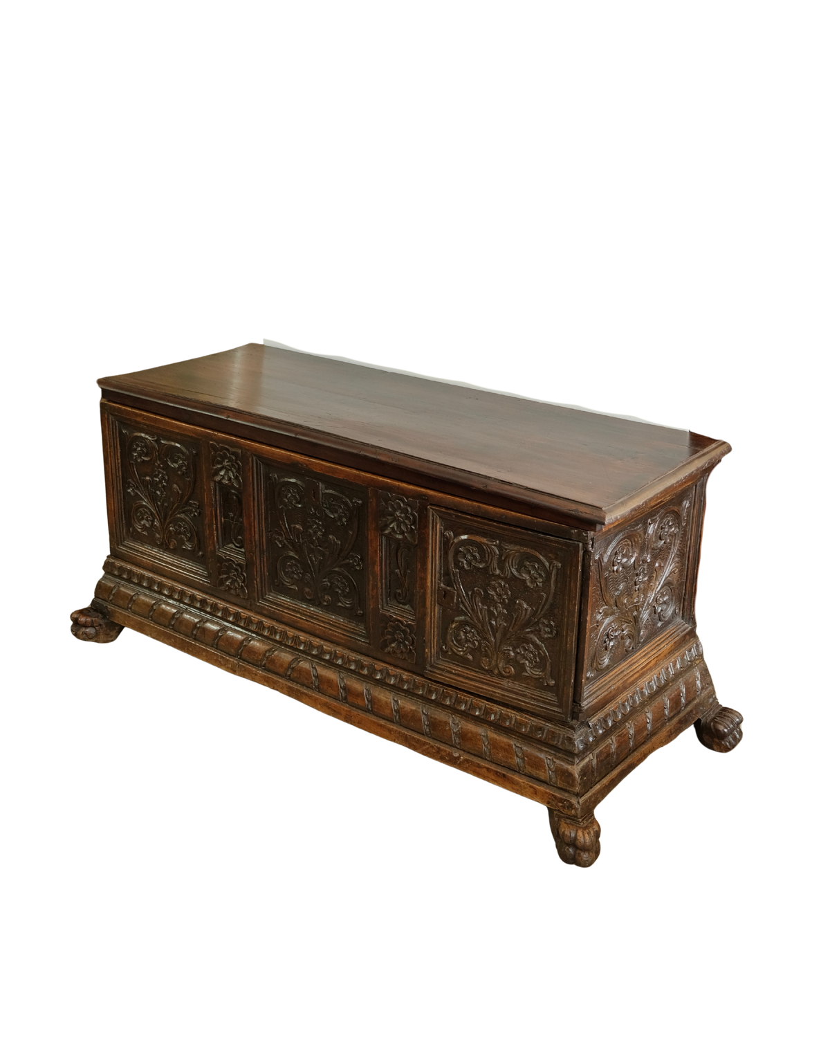 LEATHER BOUND CASSONE TRUNK w. STORAGE