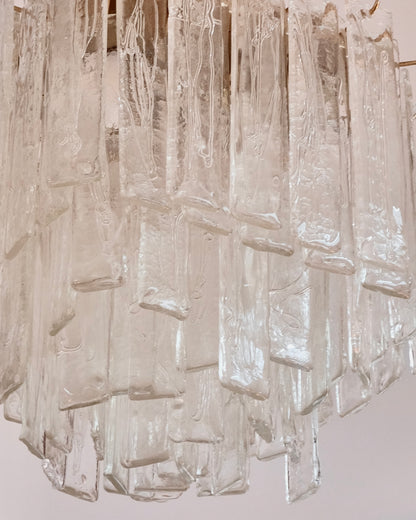 TEXTURED OFFSET MURANO GLASS SQUARE CHANDELIER