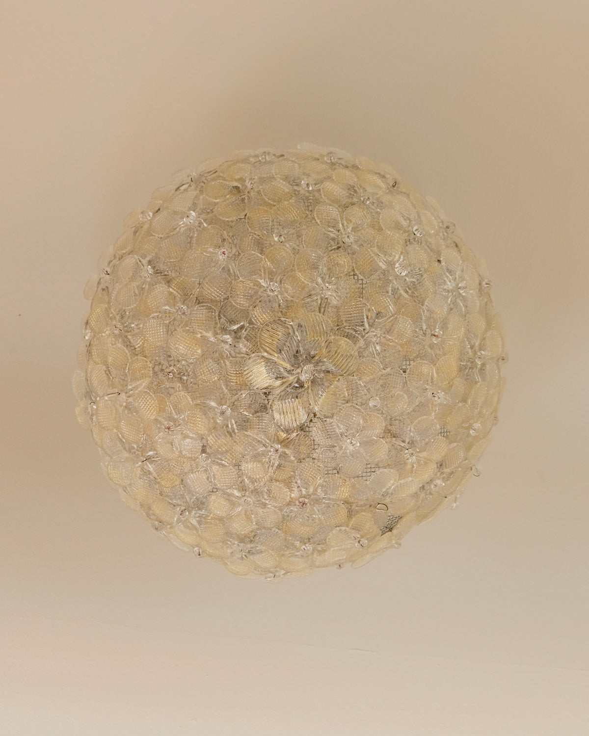 AMBER & GOLD SEGUSO FLORAL OYSTER LIGHTS