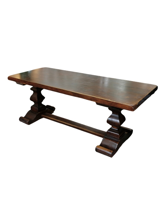 FRENCH OAK LOUIS XIII TRESTLE TABLE