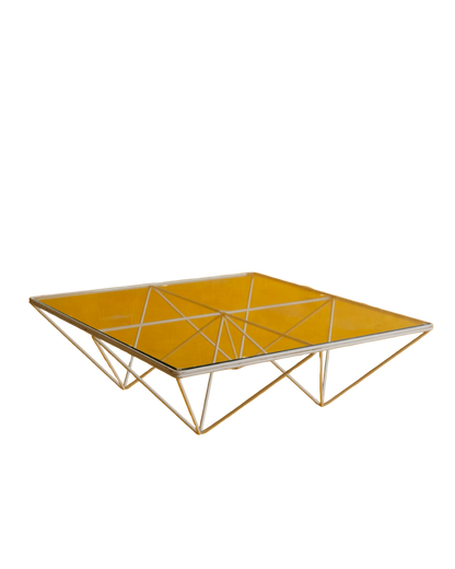 ALANDA WHITE LOW GLASS COFFEE TABLE