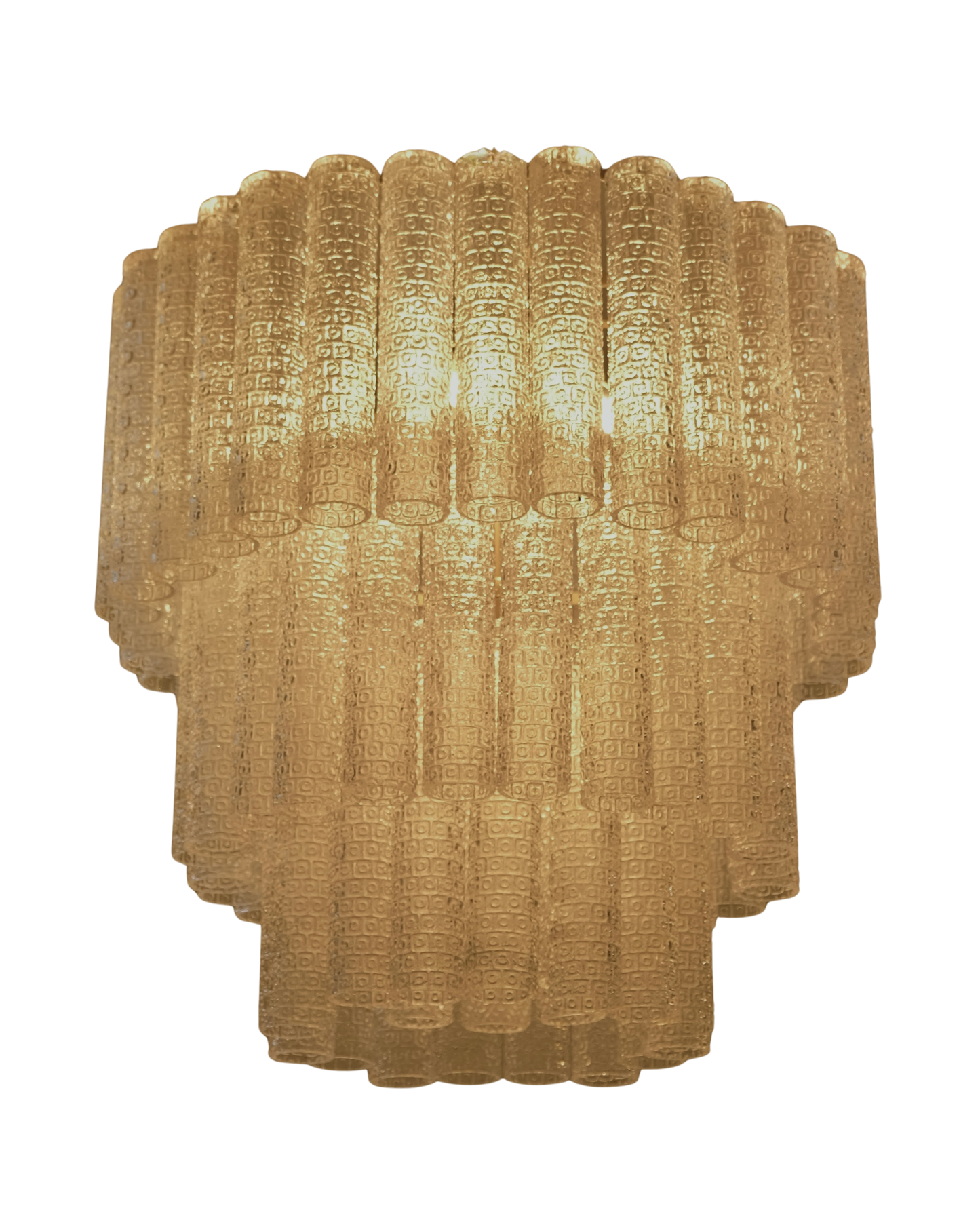 THREE TIERED WATERFALL CHANDELIER w. CIRCLE DETAIL
