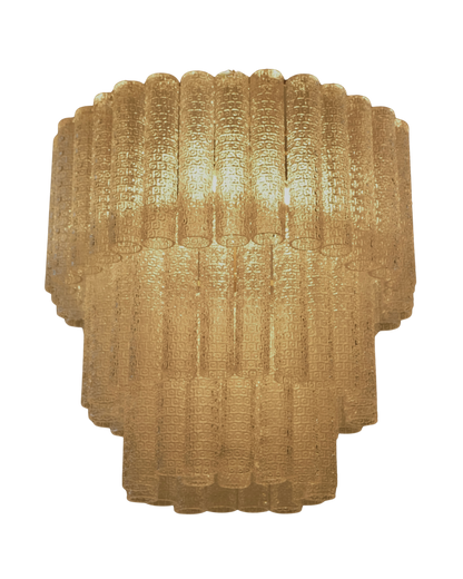 THREE TIERED WATERFALL CHANDELIER w. CIRCLE DETAIL