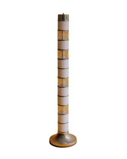 TEXTURED GLASS & CHROME TUBE FLOOR LAMP
