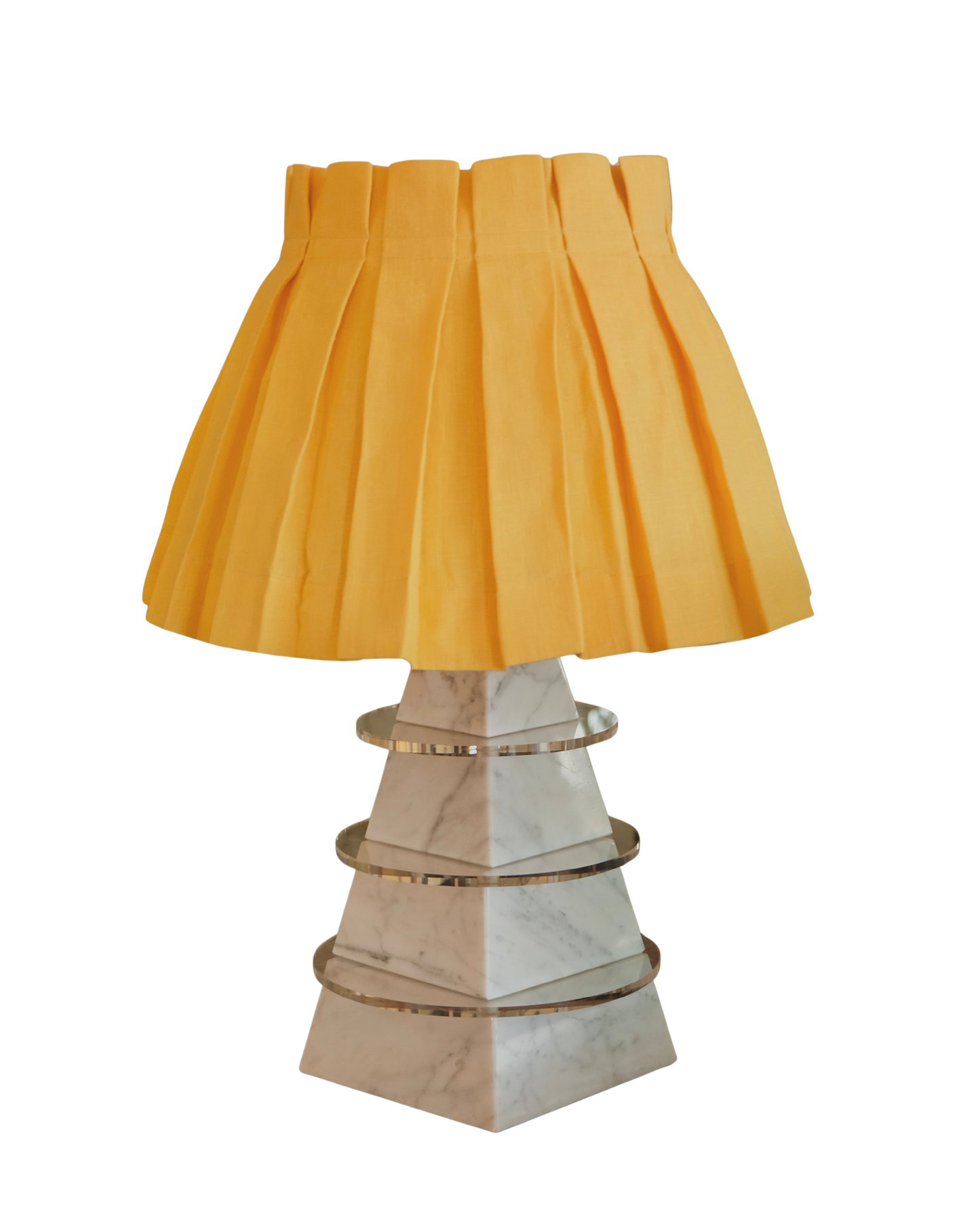 MARBLE & PLEXIGLASS DISC PYRAMID LAMP