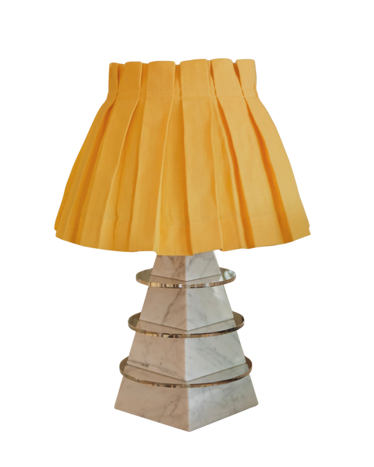 MARBLE & PLEXIGLASS DISC PYRAMID LAMP