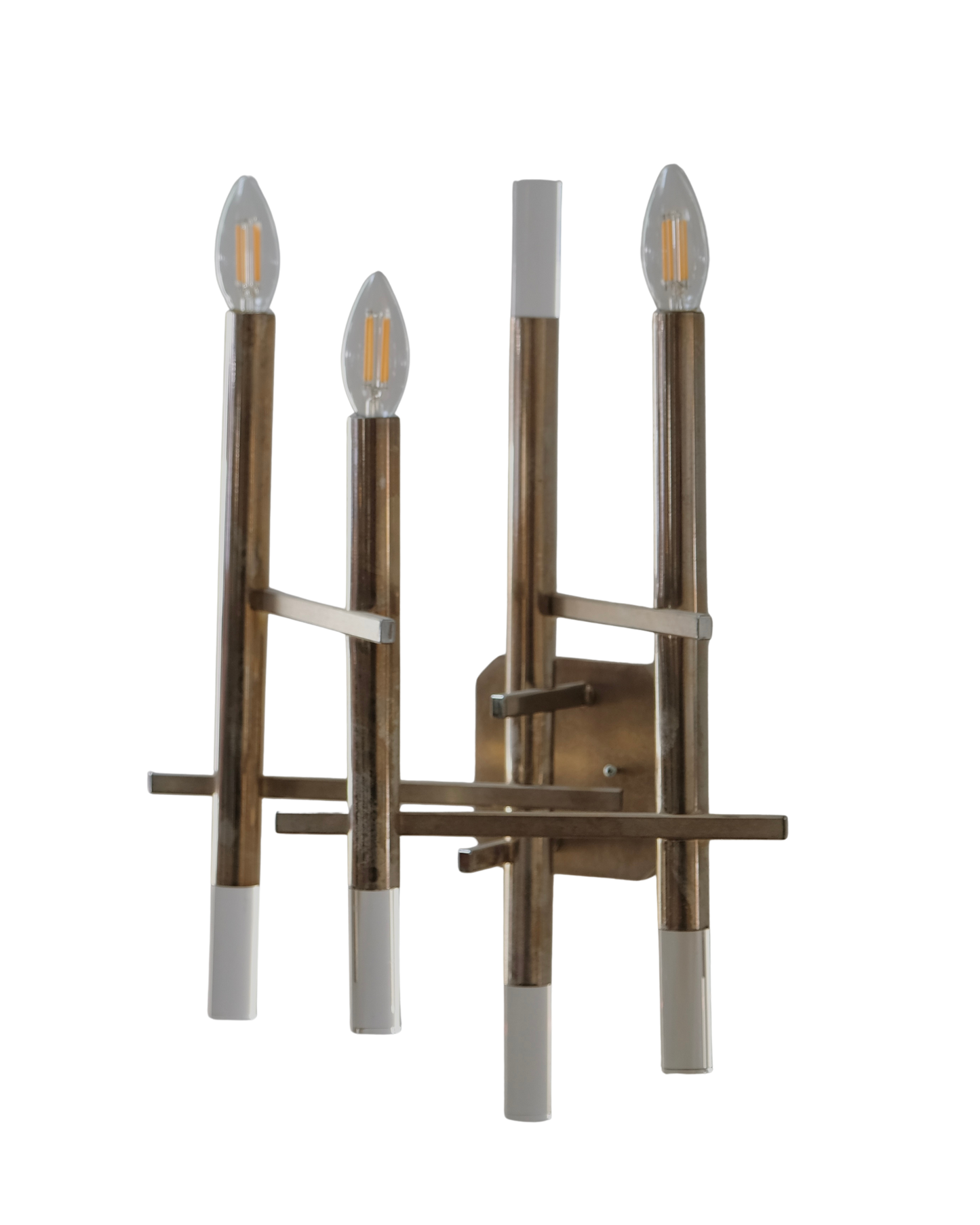 SCIOLARI CHROME THREE ARMED WALL SCONCES