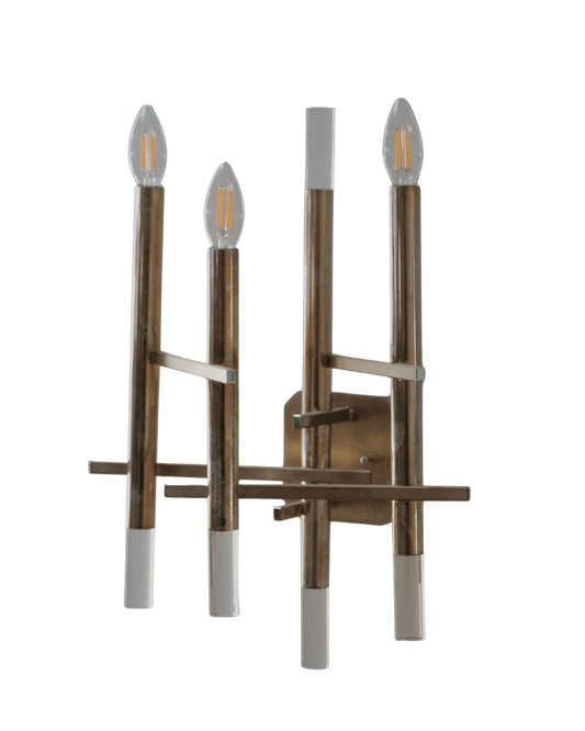 SCIOLARI CHROME THREE ARMED WALL SCONCES