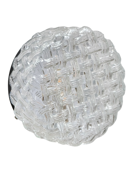 SMALL CROSS HATCH WOVEN GLASS SCONCE