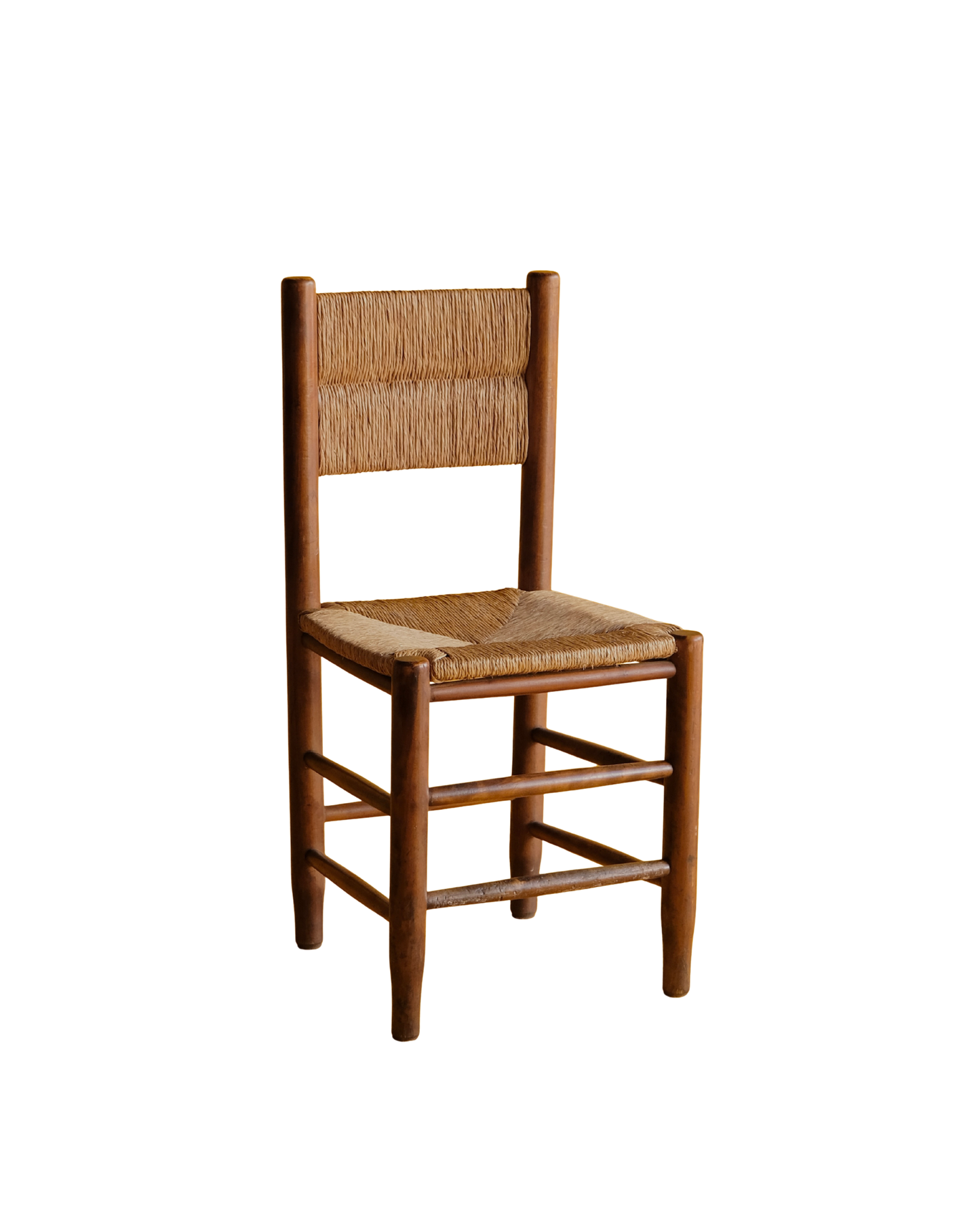 SET OF SIX TAPERED RUSH DINING CHAIRS