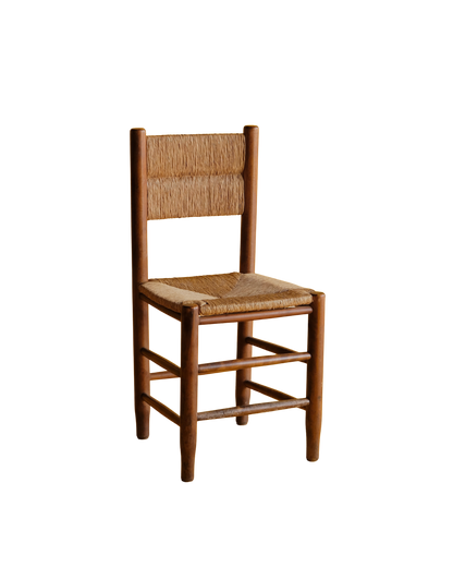 SET OF SIX TAPERED RUSH DINING CHAIRS