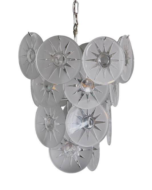 MURANO GLASS DISC PENDANT w. RIPPLE STAR DETAIL