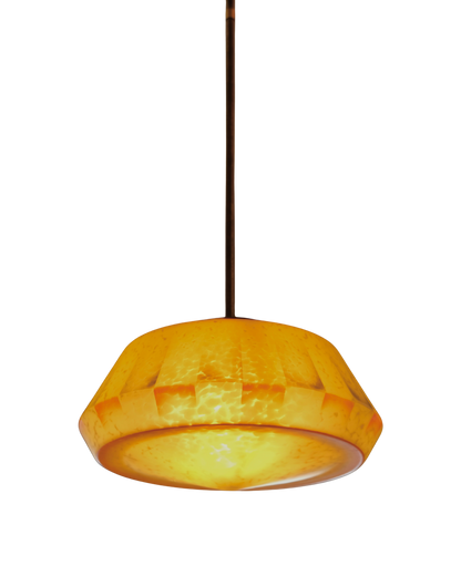 ART DECO MOTTLED AMBER GLASS PENDANT