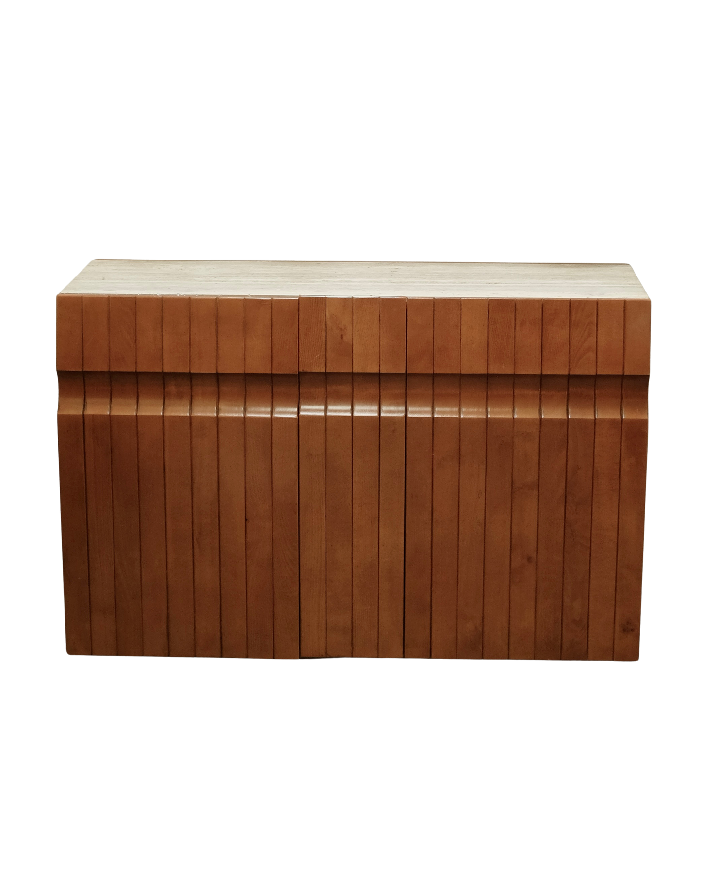 LINED WAVE CONSOLE w. INSET MARBLE TOP