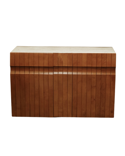 LINED WAVE CONSOLE w. INSET MARBLE TOP