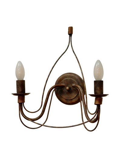 PAIR OF FRENCH HAND PAINTED BRONZE TWIN ARM SCONCES