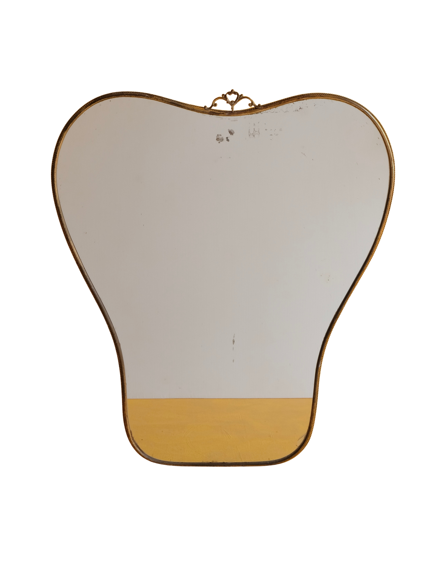 TAPERED CURVED BRASS MIRROR